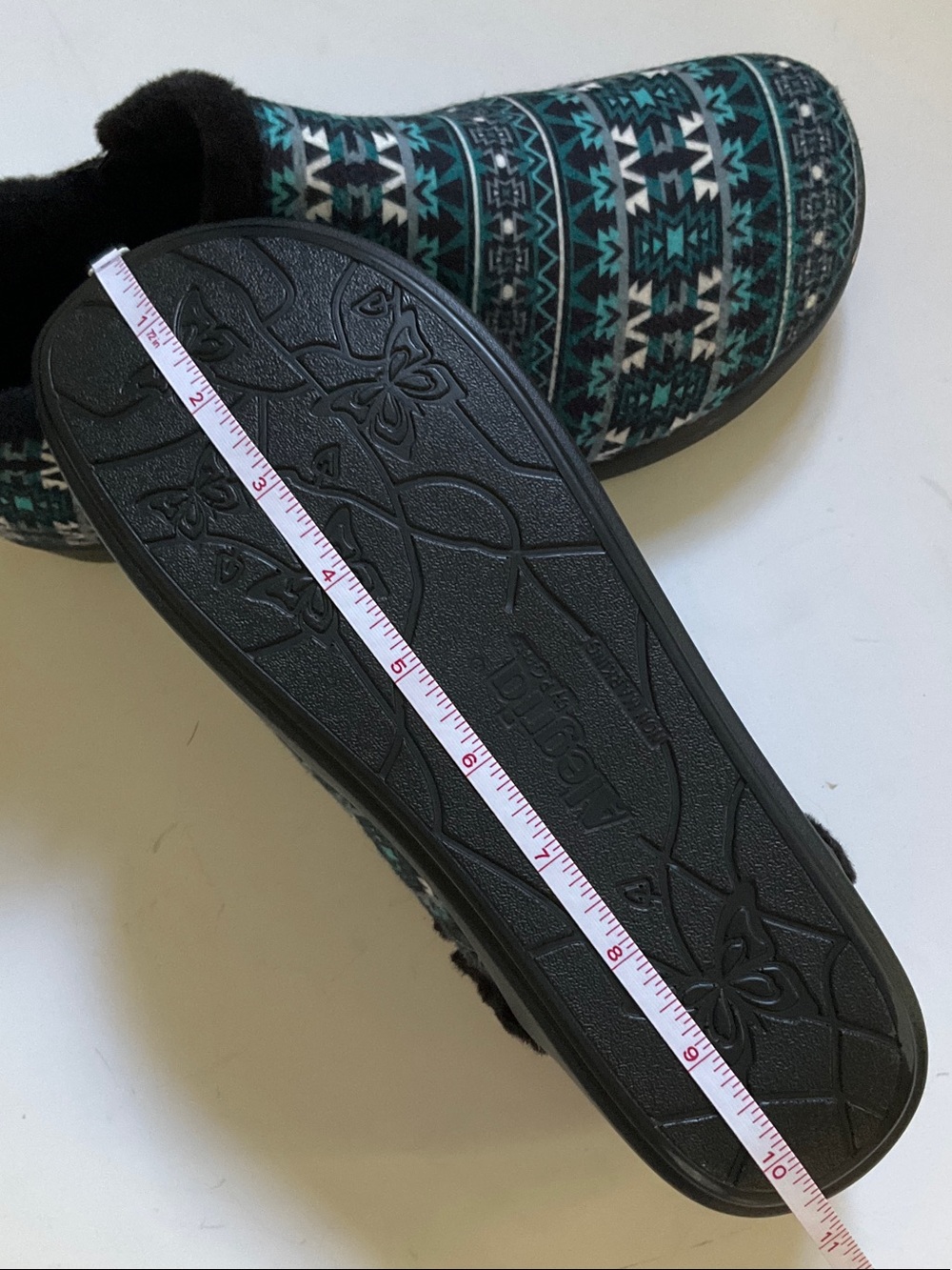 Alegria Women’s Shoes Teal and Black Patterned Slip-On Clogs Slippers size 9 - Picture 10 of 11